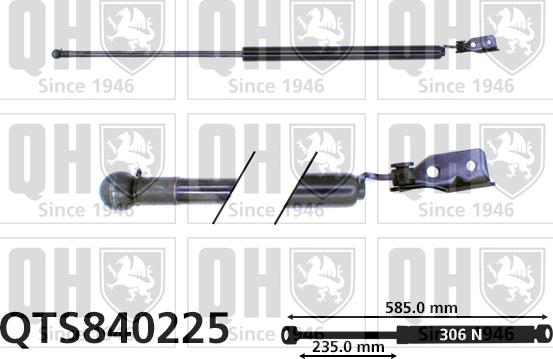 Quinton Hazell QTS840225 - Газова пружина, кришка багажник autozip.com.ua