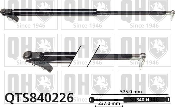 Quinton Hazell QTS840226 - Газова пружина, кришка багажник autozip.com.ua
