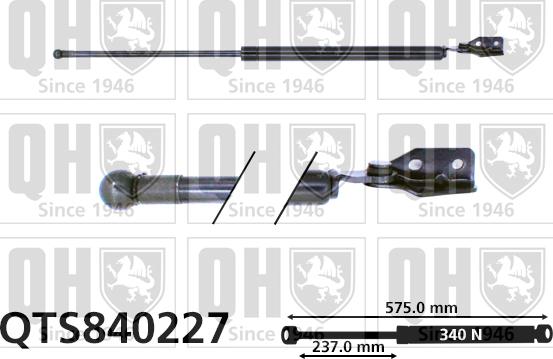 Quinton Hazell QTS840227 - Газова пружина, кришка багажник autozip.com.ua