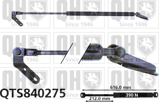 Quinton Hazell QTS840275 - Газова пружина, кришка багажник autozip.com.ua