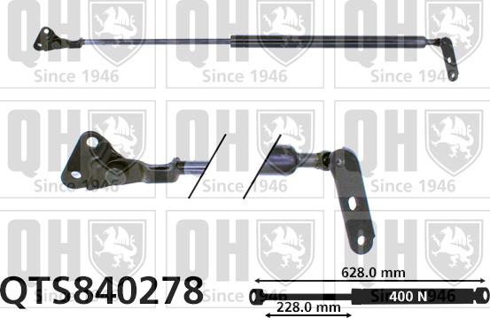 Quinton Hazell QTS840278 - Газова пружина, кришка багажник autozip.com.ua