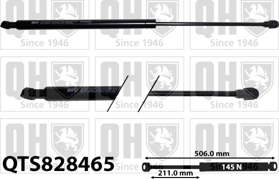 Quinton Hazell QTS828465 - Газова пружина, капот autozip.com.ua