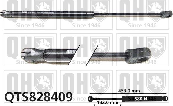 Quinton Hazell QTS828409 - Газова пружина, кришка багажник autozip.com.ua