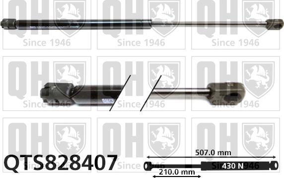 Quinton Hazell QTS828407 - Газова пружина, кришка багажник autozip.com.ua