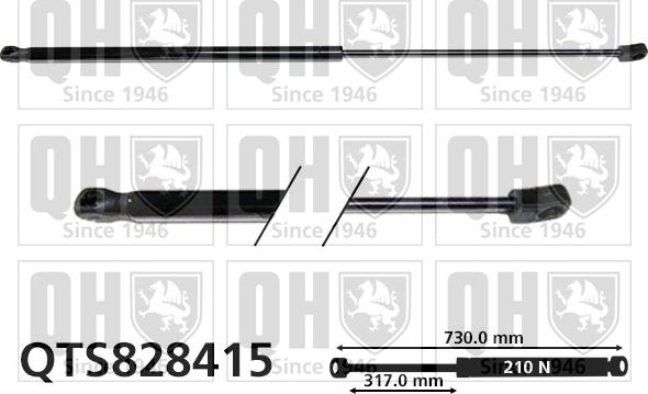 Quinton Hazell QTS828415 - Газова пружина, капот autozip.com.ua