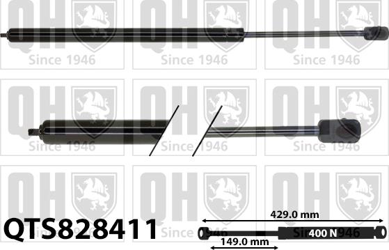 Quinton Hazell QTS828411 - Газова пружина, капот autozip.com.ua