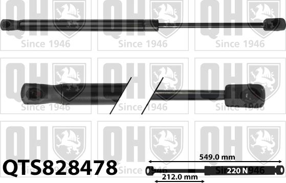 Quinton Hazell QTS828478 - Газова пружина, кришка багажник autozip.com.ua