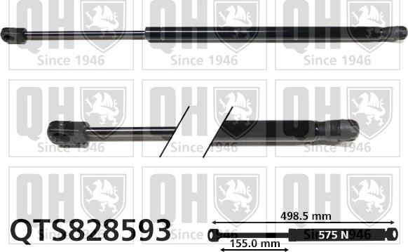 Quinton Hazell QTS828593 - Газова пружина, кришка багажник autozip.com.ua