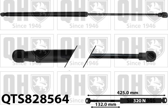 Quinton Hazell QTS828564 - Газова пружина, кришка багажник autozip.com.ua