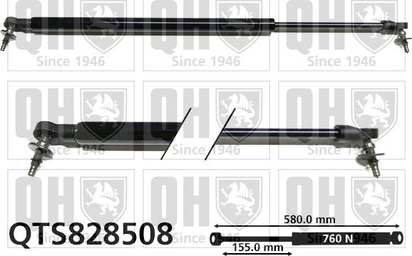 Quinton Hazell QTS828508 - Газова пружина, кришка багажник autozip.com.ua