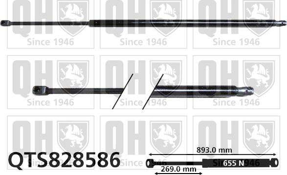 Quinton Hazell QTS828586 - Газова пружина, кришка багажник autozip.com.ua