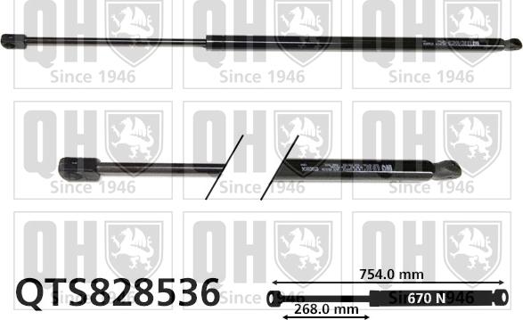 Quinton Hazell QTS828536 - Газова пружина, кришка багажник autozip.com.ua