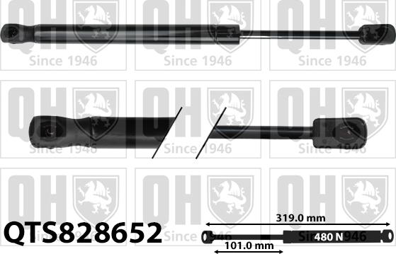 Quinton Hazell QTS828652 - Газова пружина, кришка багажник autozip.com.ua