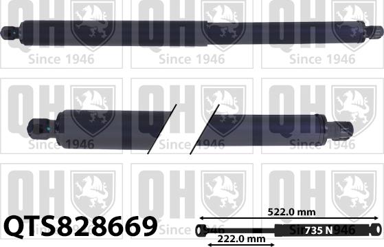 Quinton Hazell QTS828669 - Газова пружина, кришка багажник autozip.com.ua
