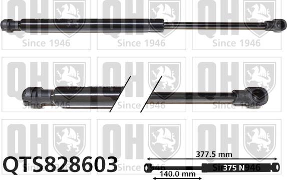 Quinton Hazell QTS828603 - Газова пружина, кришка багажник autozip.com.ua