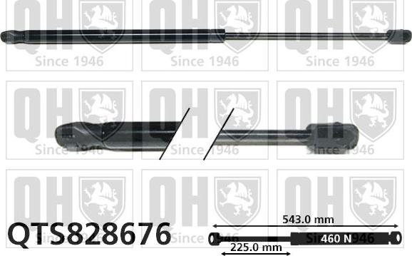 Quinton Hazell QTS828676 - Газова пружина, кришка багажник autozip.com.ua