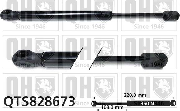 Quinton Hazell QTS828673 - Газова пружина, капот autozip.com.ua
