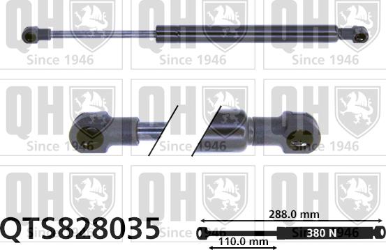 Quinton Hazell QTS828035 - Газова пружина, кришка багажник autozip.com.ua