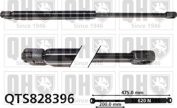 Quinton Hazell QTS828396 - Газова пружина, кришка багажник autozip.com.ua