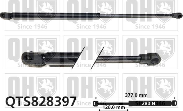 Quinton Hazell QTS828397 - Газова пружина, капот autozip.com.ua