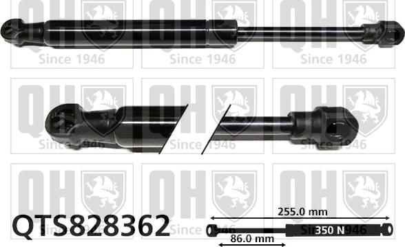 Quinton Hazell QTS828362 - Газова пружина, кришка багажник autozip.com.ua