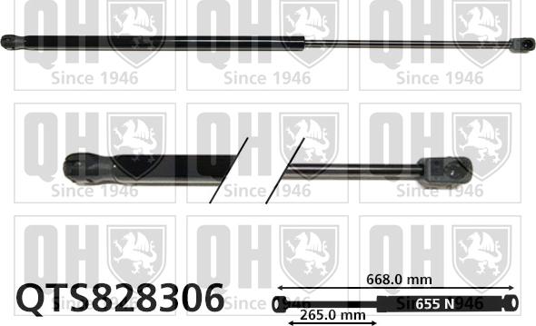Quinton Hazell QTS828306 - Газова пружина, кришка багажник autozip.com.ua