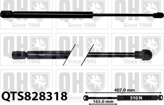 Quinton Hazell QTS828318 - Газова пружина, капот autozip.com.ua