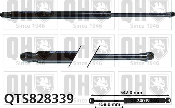 Quinton Hazell QTS828339 - Газова пружина, кришка багажник autozip.com.ua