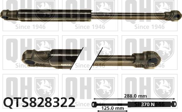 Quinton Hazell QTS828322 - Газова пружина, кришка багажник autozip.com.ua