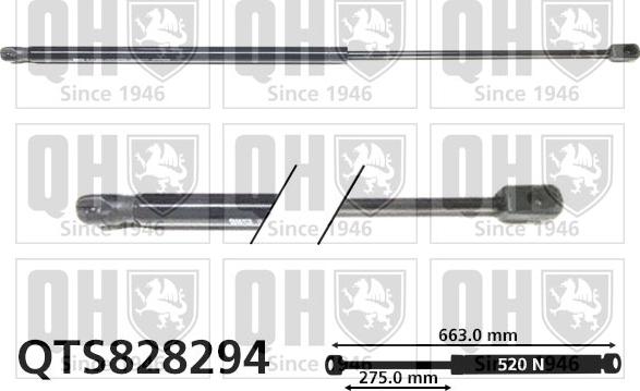 Quinton Hazell QTS828294 - Газова пружина, кришка багажник autozip.com.ua