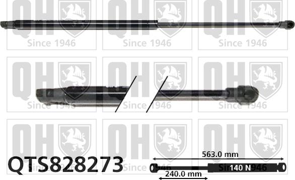 Quinton Hazell QTS828273 - Газова пружина, заднє скло autozip.com.ua