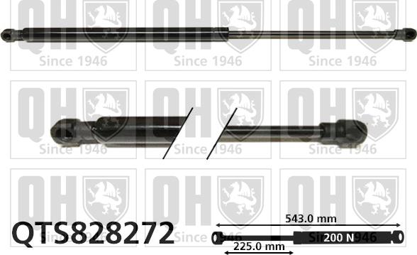 Quinton Hazell QTS828272 - Газова пружина, заднє скло autozip.com.ua