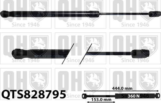 Quinton Hazell QTS828795 - Газова пружина, капот autozip.com.ua