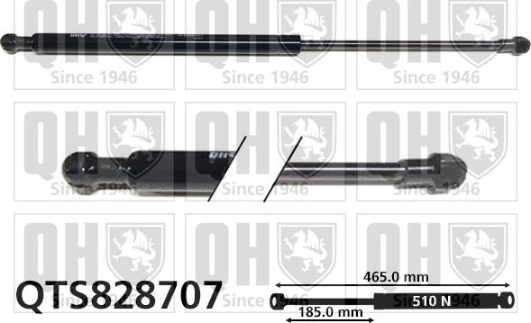 Quinton Hazell QTS828707 - Газова пружина, кришка багажник autozip.com.ua