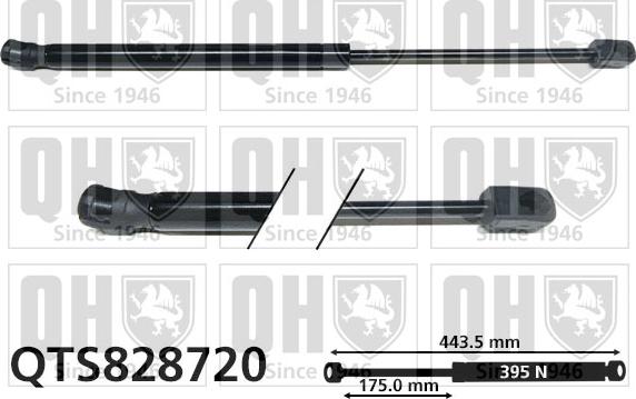 Quinton Hazell QTS828720 - Газова пружина, кришка багажник autozip.com.ua