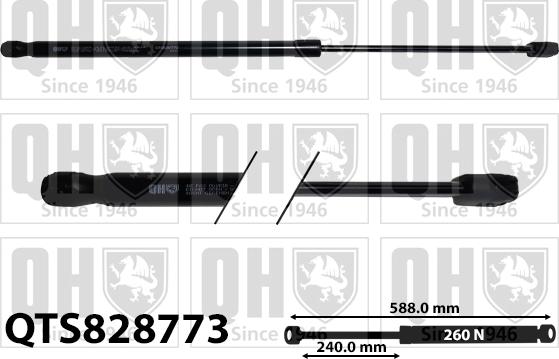 Quinton Hazell QTS828773 - Газова пружина, капот autozip.com.ua