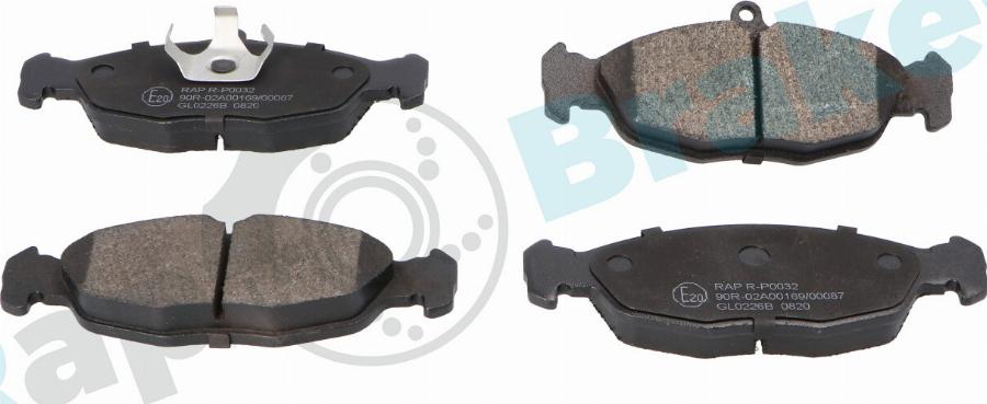 RAP BRAKES R-P0032 - Гальмівні колодки, дискові гальма autozip.com.ua
