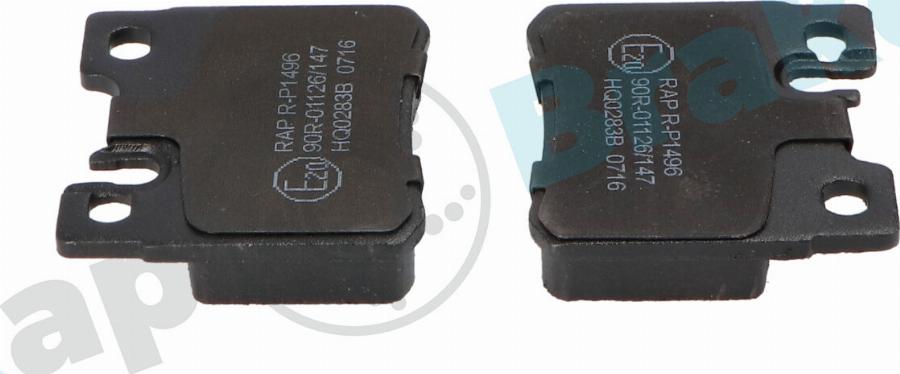 RAP BRAKES R-P1496 - Гальмівні колодки, дискові гальма autozip.com.ua