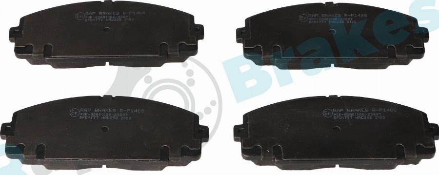 RAP BRAKES R-P1466 - Гальмівні колодки, дискові гальма autozip.com.ua