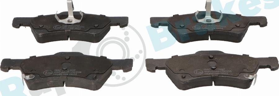 RAP BRAKES R-P1402 - Гальмівні колодки, дискові гальма autozip.com.ua