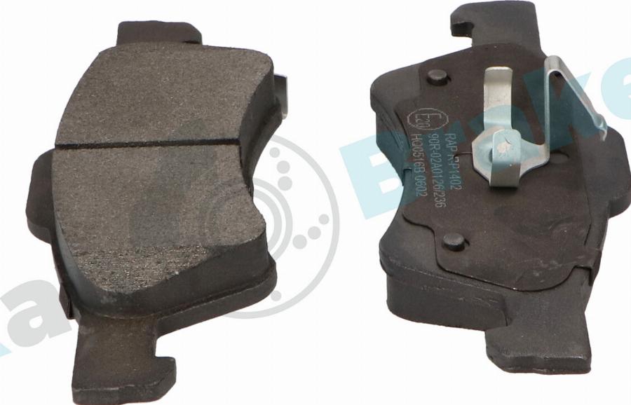 RAP BRAKES R-P1402 - Гальмівні колодки, дискові гальма autozip.com.ua