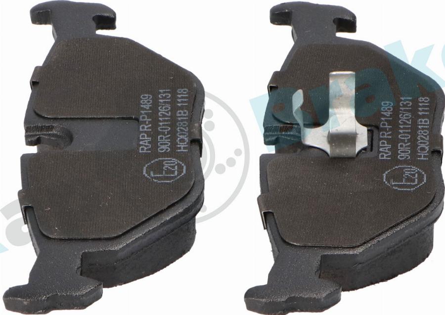 RAP BRAKES R-P1489 - Гальмівні колодки, дискові гальма autozip.com.ua