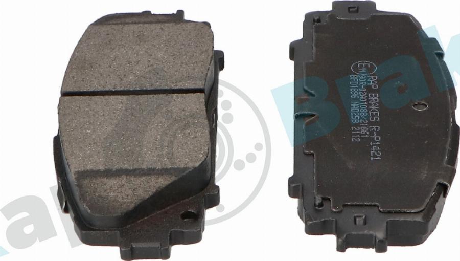 RAP BRAKES R-P1421 - Гальмівні колодки, дискові гальма autozip.com.ua