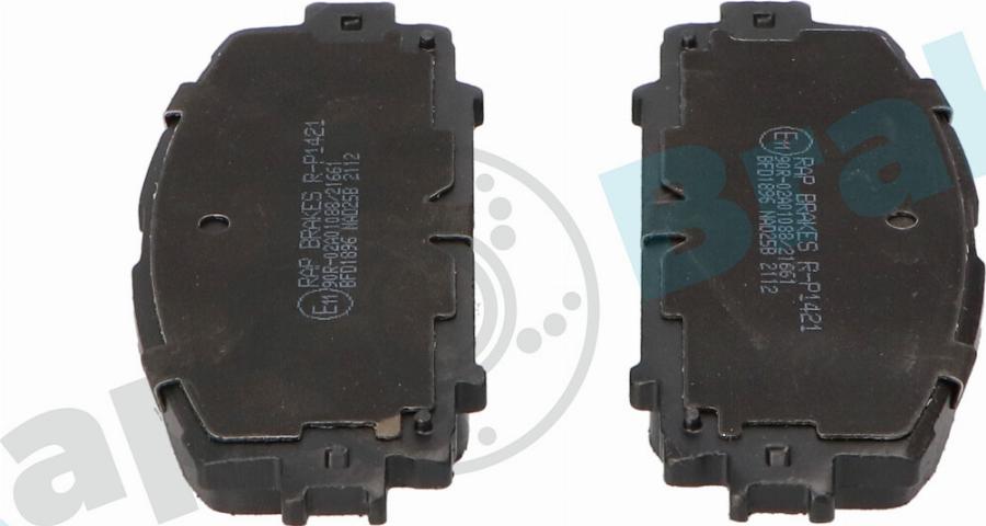 RAP BRAKES R-P1421 - Гальмівні колодки, дискові гальма autozip.com.ua