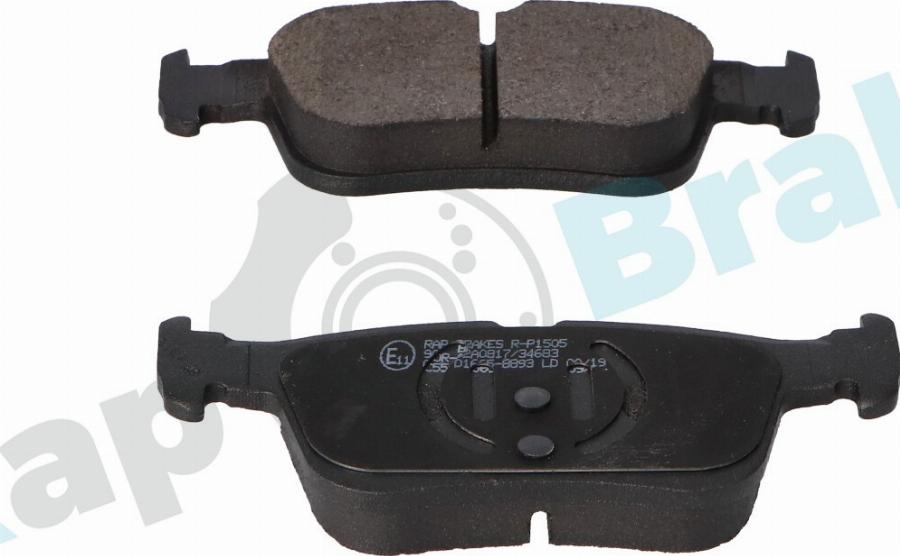 RAP BRAKES R-P1505 - Гальмівні колодки, дискові гальма autozip.com.ua