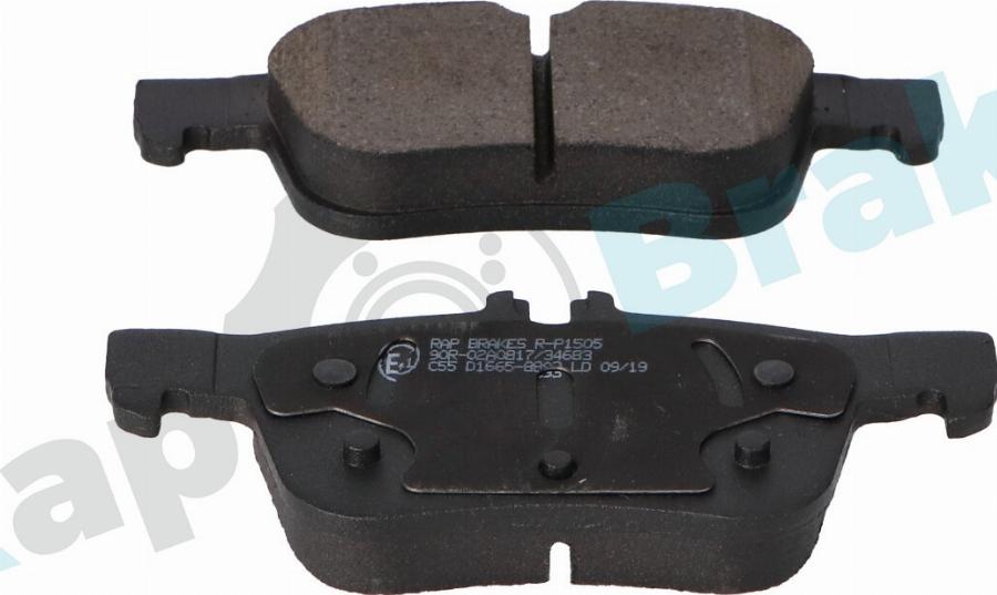 RAP BRAKES R-P1505 - Гальмівні колодки, дискові гальма autozip.com.ua
