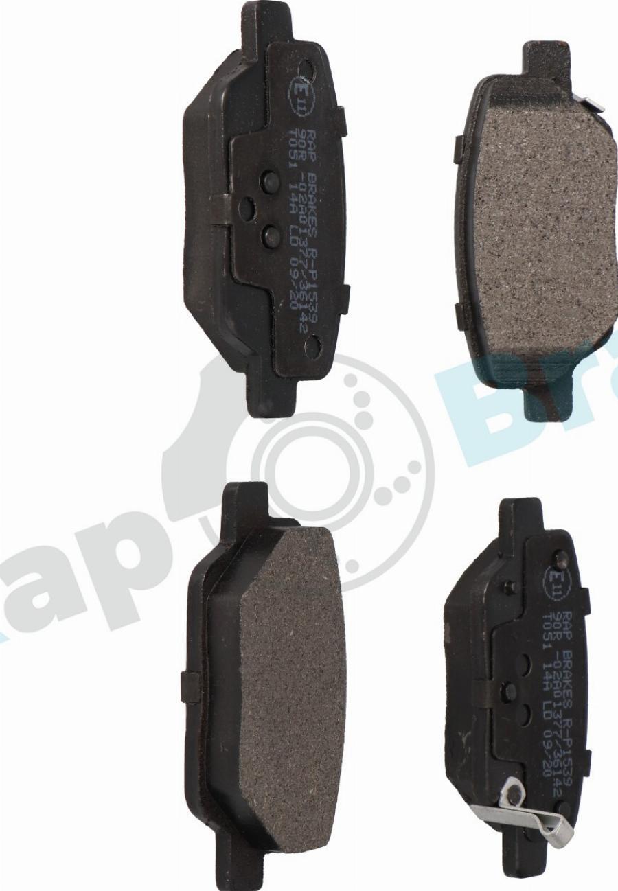 RAP BRAKES R-P1539 - Гальмівні колодки, дискові гальма autozip.com.ua