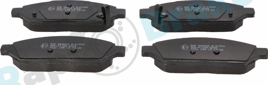 RAP BRAKES R-P1532 - Гальмівні колодки, дискові гальма autozip.com.ua