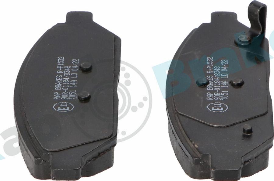 RAP BRAKES R-P1532 - Гальмівні колодки, дискові гальма autozip.com.ua