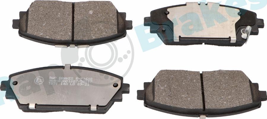 RAP BRAKES R-P1610 - Гальмівні колодки, дискові гальма autozip.com.ua